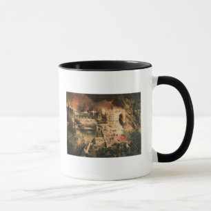 Ansicht der Feuer in Paris während der Kommune Tasse
