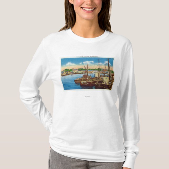Ansicht der Fischerboote am Hafen T-Shirt (Vorderseite)