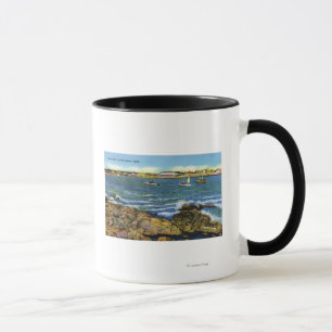 Ansicht der Fischerboote von York-Strand Tasse