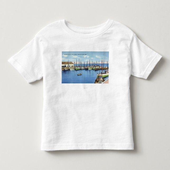 Ansicht der Fischereiflotte im Hafen Kleinkind T-shirt (Vorderseite)