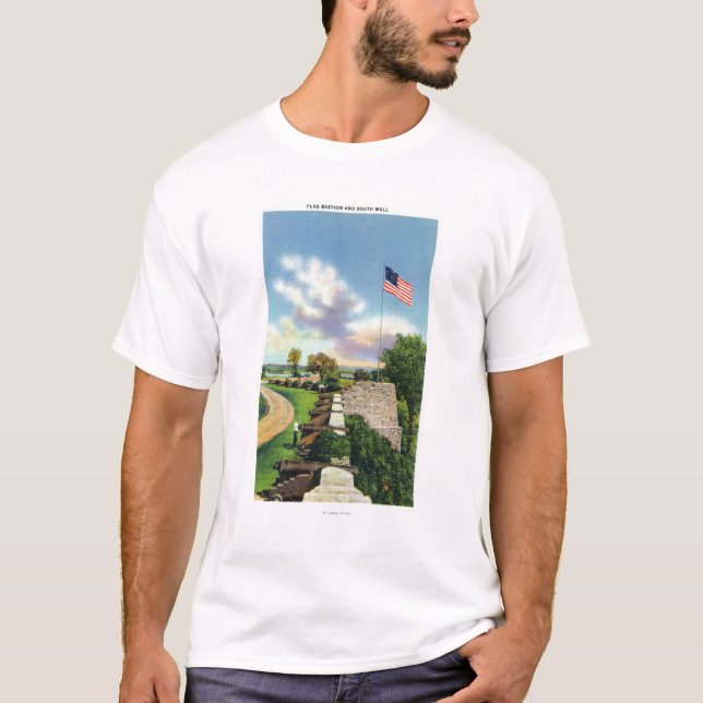 Ansicht der Flaggen-Bastion und der Südwand T-Shirt (Vorderseite)