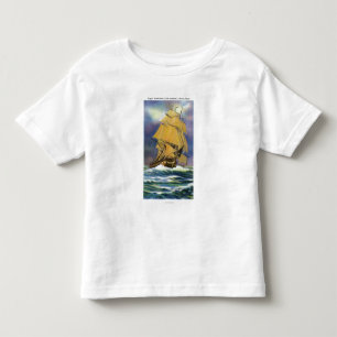 Ansicht der Fregatte-Konstitution, alter Ironsides Kleinkind T-shirt