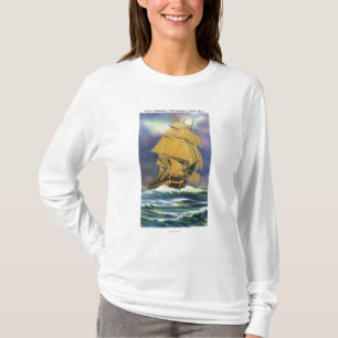 Ansicht der Fregatte-Konstitution, alter Ironsides T-Shirt