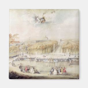 Ansicht der Gärten und des Chateaus von Versaille Magnet