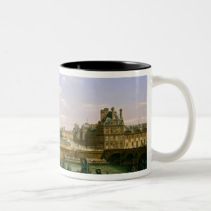 Ansicht der Gärten und des Palastes von Zweifarbige Tasse