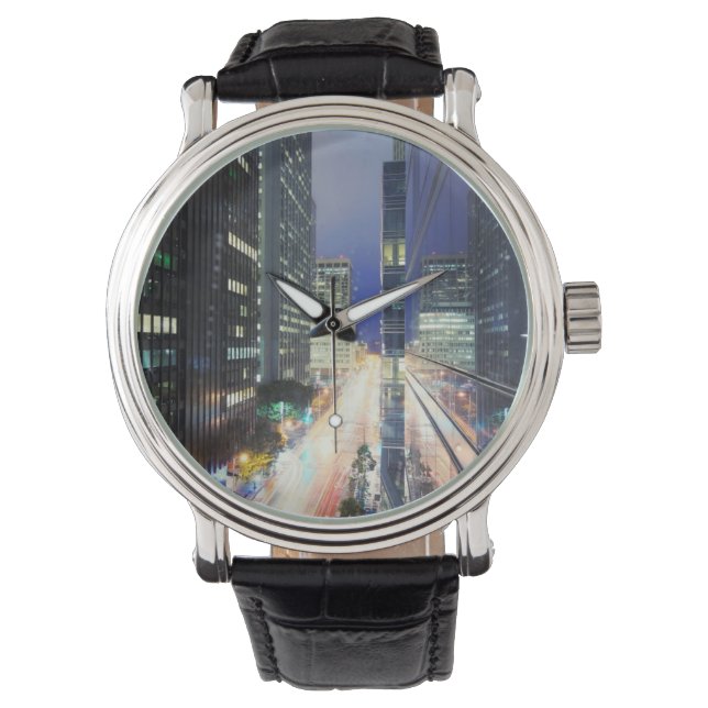Ansicht der Gebäude der Finanzdistriktbüros Armbanduhr (Vorderseite)
