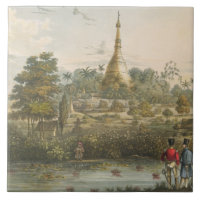 Ansicht der großen Dagon Pagode in Rangun von