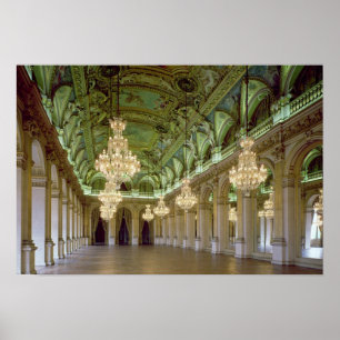 Ansicht der großen Salle DES-Partys, nach 1871 Poster