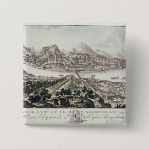 Ansicht der Hauptstadts-Stadt und der Festung von Button