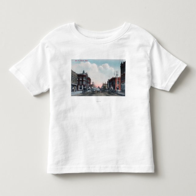 Ansicht der Hauptstraßen-und Pferdewagen Kleinkind T-shirt (Vorderseite)