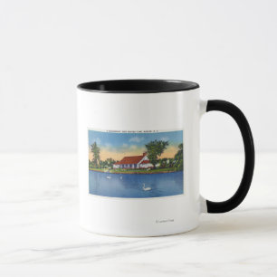 Ansicht der Hoopes Park-Schwäne auf dem See Tasse
