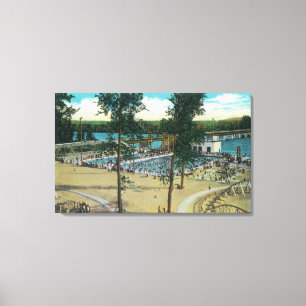 Ansicht der Jantzen Strand-Schwimmbäder Leinwanddruck