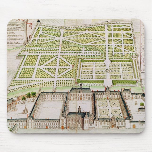 Ansicht der Jesuit-Uni im La Fleche, 1655 Mousepad (Vorne)