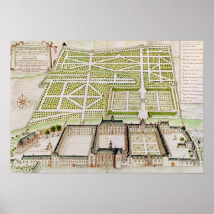 Ansicht der Jesuit-Uni im La Fleche, 1655 Poster