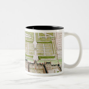 Ansicht der Jesuit-Uni im La Fleche, 1655 Zweifarbige Tasse