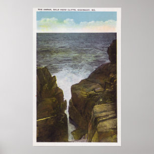 Ansicht der Kahlkopf-Klippen, die Schlucht Poster