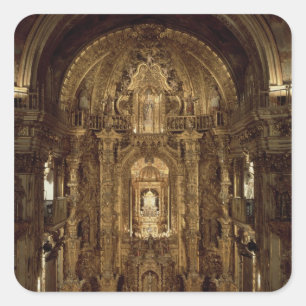 Ansicht der Kapelle und des hohen Altars Quadratischer Aufkleber