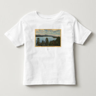 Ansicht der Kiefern-plattierten Ufer von See Kleinkind T-shirt