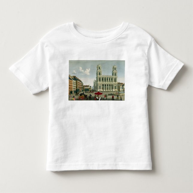 Ansicht der Kirche des Heiligen-Sulpice Kleinkind T-shirt (Vorderseite)