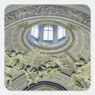Ansicht der Kuppel mit Engelsmusikern Quadratischer Aufkleber