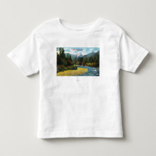 Ansicht der Löwen und des Capilano Flusses Kleinkind T-shirt