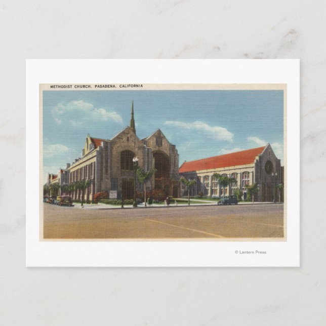 Ansicht der methodistischen Kirche Postkarte (Vorderseite)