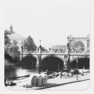Ansicht der Moltke Brücke Quadratischer Aufkleber