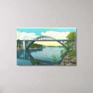 Ansicht der neuen Hängebrücke Leinwanddruck