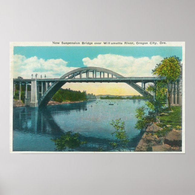 Ansicht der neuen Hängebrücke Poster (Vorne)