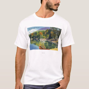 Ansicht der Paradies-Bucht und des schwarzen T-Shirt