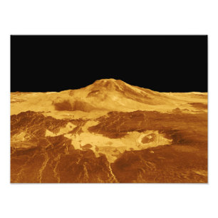 Ansicht der Perspektiven-3D von Maat Mons auf Fotodruck