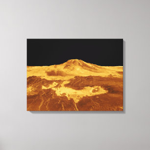 Ansicht der Perspektiven-3D von Maat Mons auf Leinwanddruck
