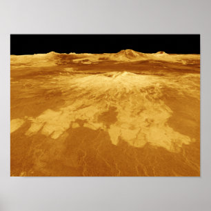 Ansicht der Perspektiven-3D von Sapas Mons auf Poster