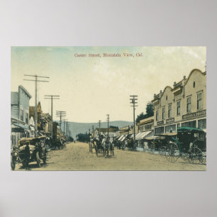 Ansicht der Pferdewagen auf Castro Straße Poster