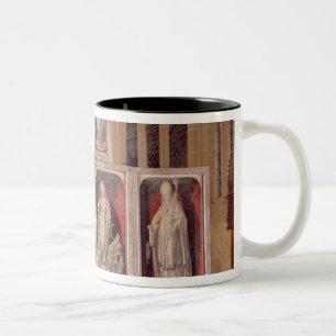 Ansicht der Platten des geschlossenen Altarpiece Zweifarbige Tasse