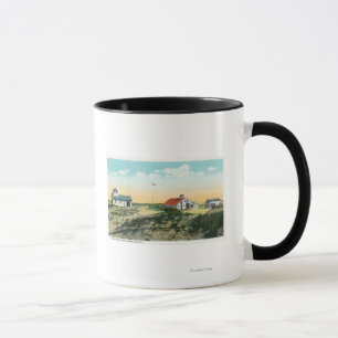 Ansicht der Rennen-Punkt-Küstenwachstation Tasse