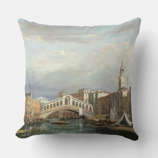 Ansicht der Rialto Brücke in Venedig Kissen (Vorderseite)