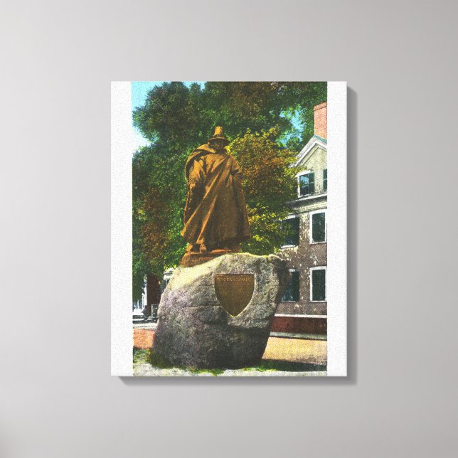 Ansicht der Roger Conant Statue Leinwanddruck (Vorderseite)