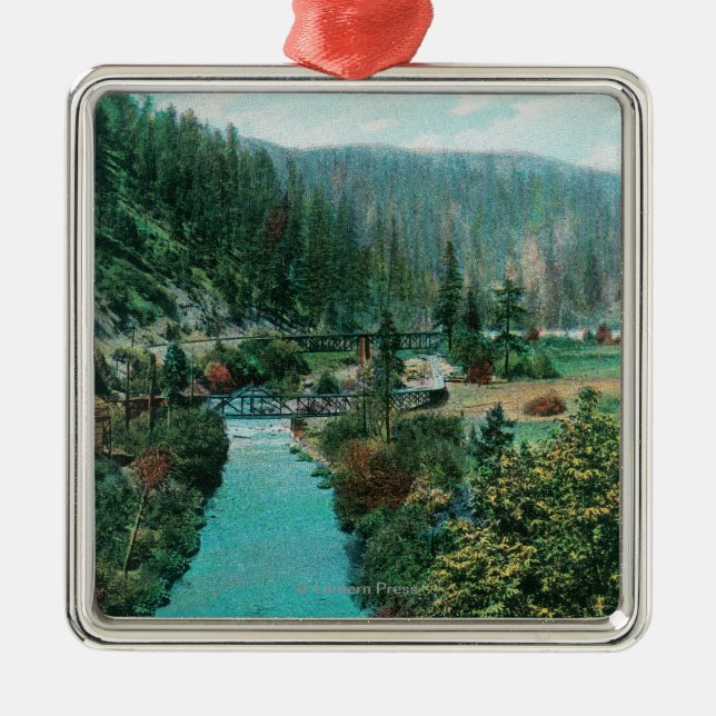 Ansicht der Sacramento River Schlucht auf SP Ornament Aus Metall (Vorne)