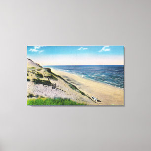 Ansicht der Sanddünen und des Strandes Leinwanddruck