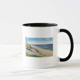 Ansicht der Sanddünen und des Strandes Tasse