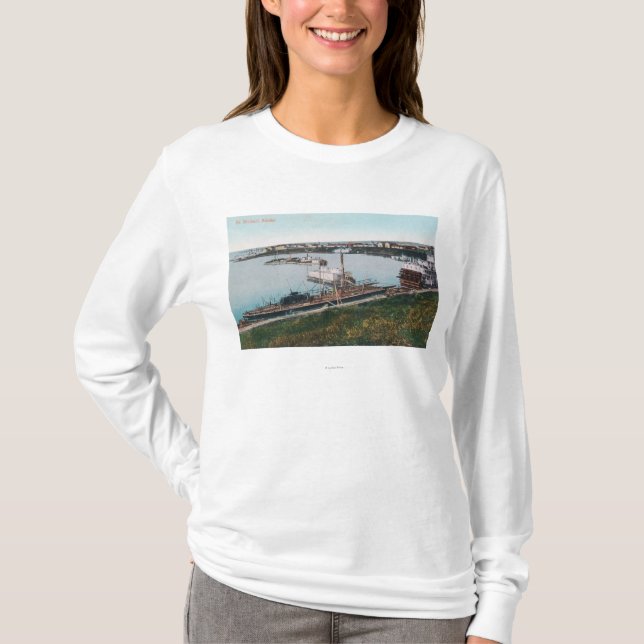 Ansicht der Schiffe im DockSt. Michael, AK T-Shirt (Vorderseite)