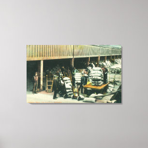 Ansicht der Schiffs-Yard-Arbeitskräfte, die Weize Leinwanddruck