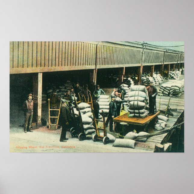 Ansicht der Schiffsgartenarbeiter, die Weizen vers Poster (Vorne)