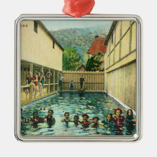 Ansicht der Schwimmer in den Bädern Silbernes Ornament