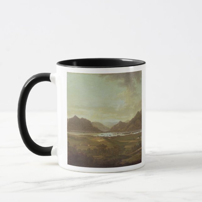 Ansicht der Seen und der Berge von Killarney, Irel Tasse (Links)