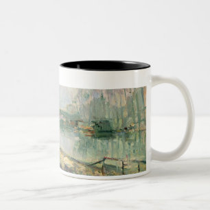 Ansicht der Seines, Paris (Öl auf Leinwand) Zweifarbige Tasse