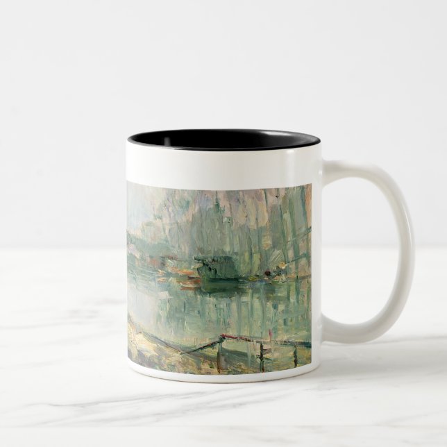 Ansicht der Seines, Paris (Öl auf Leinwand) Zweifarbige Tasse (Rechts)