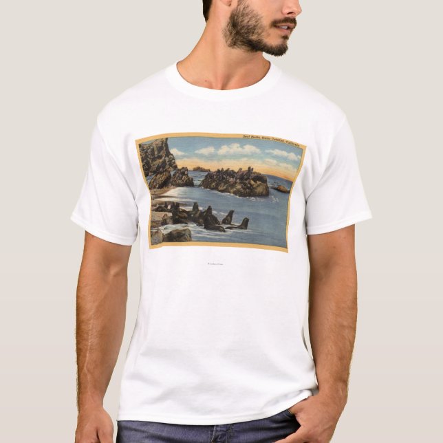 Ansicht der Siegel-Felsen mit Siegel T-Shirt (Vorderseite)