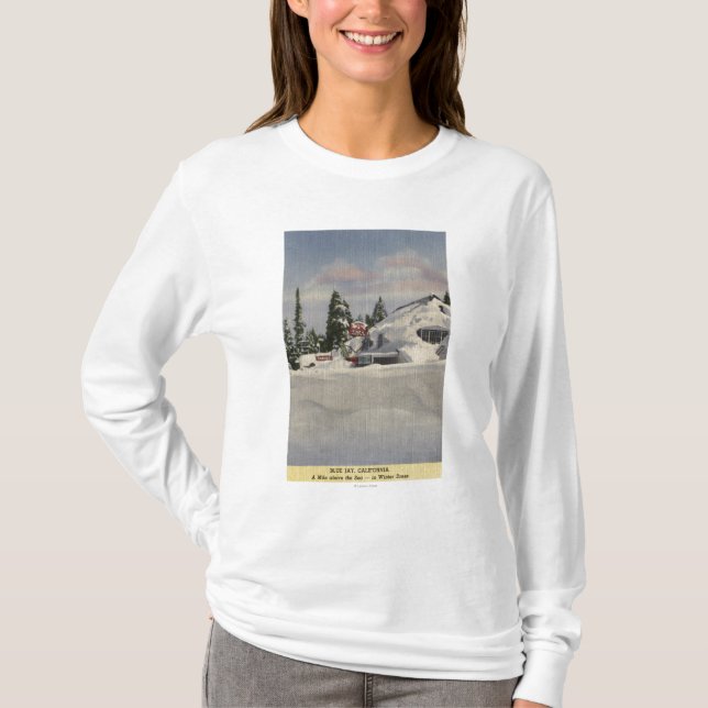 Ansicht der Stadt im Winter T-Shirt (Vorderseite)